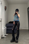 Rui Zhou WV05 series hollow flared stretch casual pants RUI-RUIFW21WV05-HEI Black Onyx